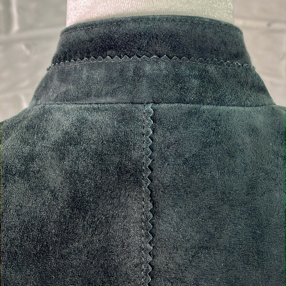 BERNARDO Suede Black Jacket Zip up Lined Size Medium Genuine Leather - Picture 8 of 15